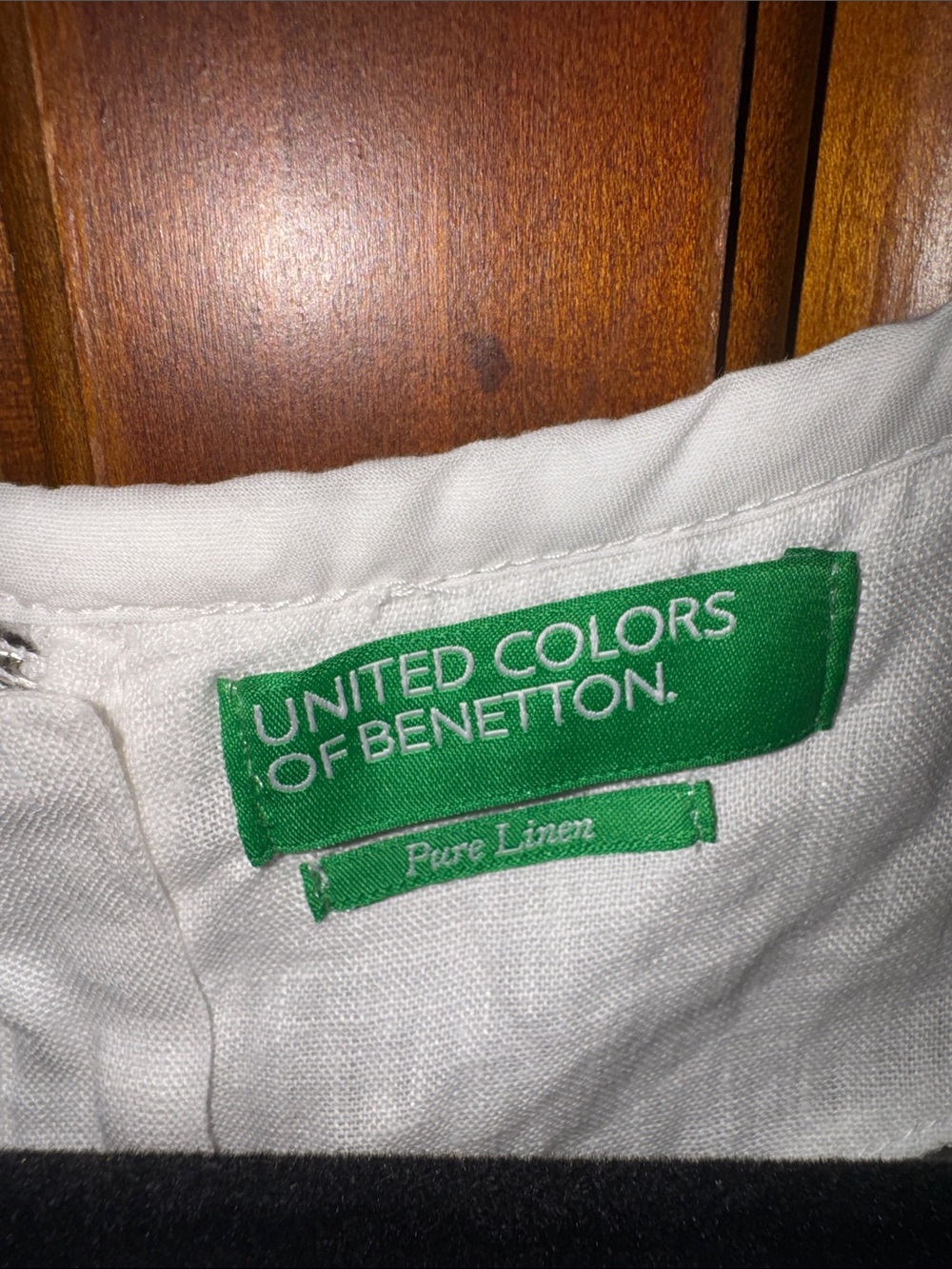 United Colors of Benetton Sleeveless Linen Top Neck Scalloped Embroidery Size M - Picture 4 of 8